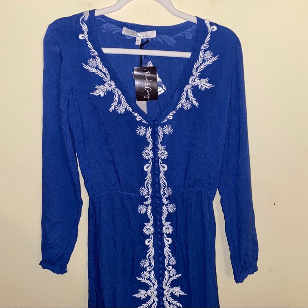 NWT LOVERS + FRIENDS bohohemian cottage core embroidered maxi dress XS - Picture 4 of 5